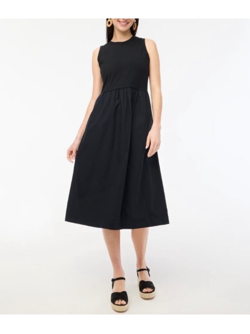 J Crew Factory High-neck mix-knit dress Black Small NWT CA212
